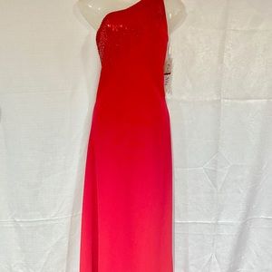 Red asymmetric dress